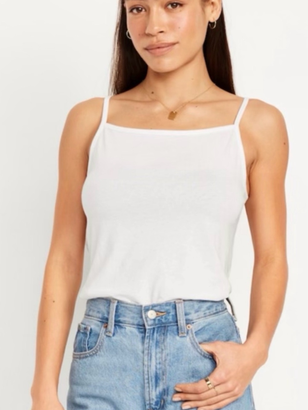 Old Navy White Square-Neck Spaghetti Strap Camisole 2X